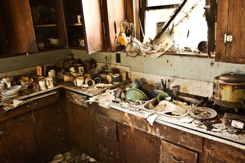 damaged home